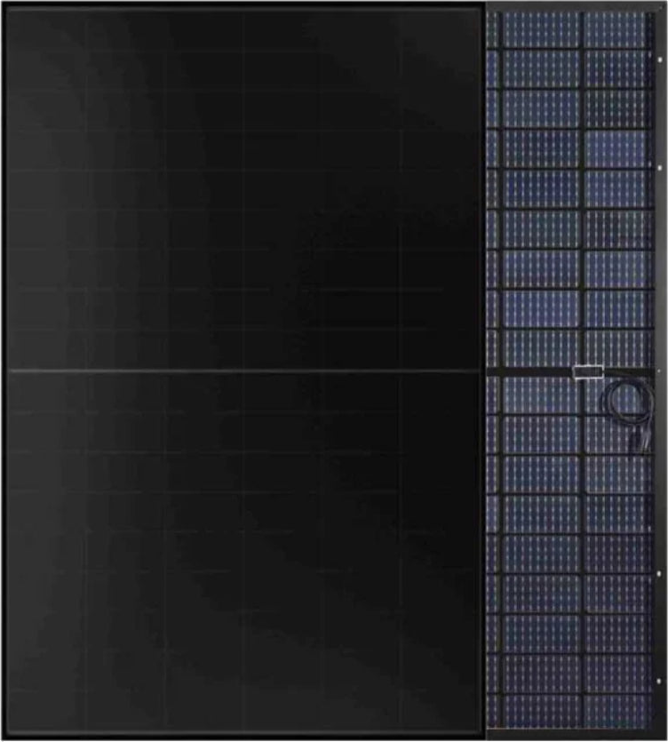 Solar Fabrik Mono S4 Halfcut BC: Full-Black-Solarmodul, Vorder- und Rückseite
